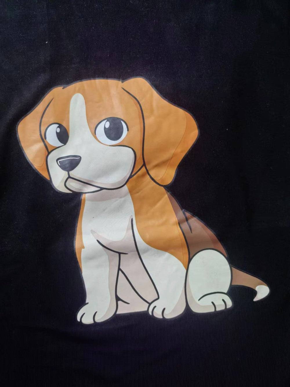 Snuglfit™ Oversized Puppy Sleep Tee with heat-regulating bamboo fabric and cute puppy print.